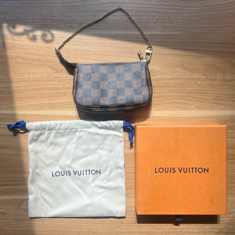 Louis Vuitton Mini Pochette Accessories in Damier Ebene